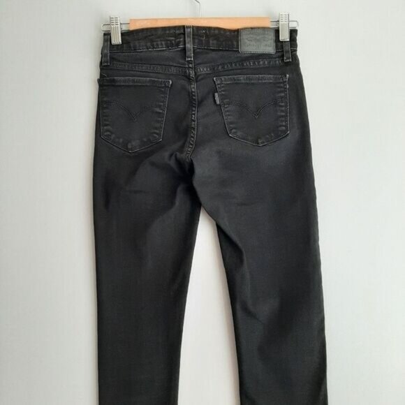LEVI'S 711 Skinny Black Jeans Mid Rise Waterless Sz 25 - Picture 7 of 12